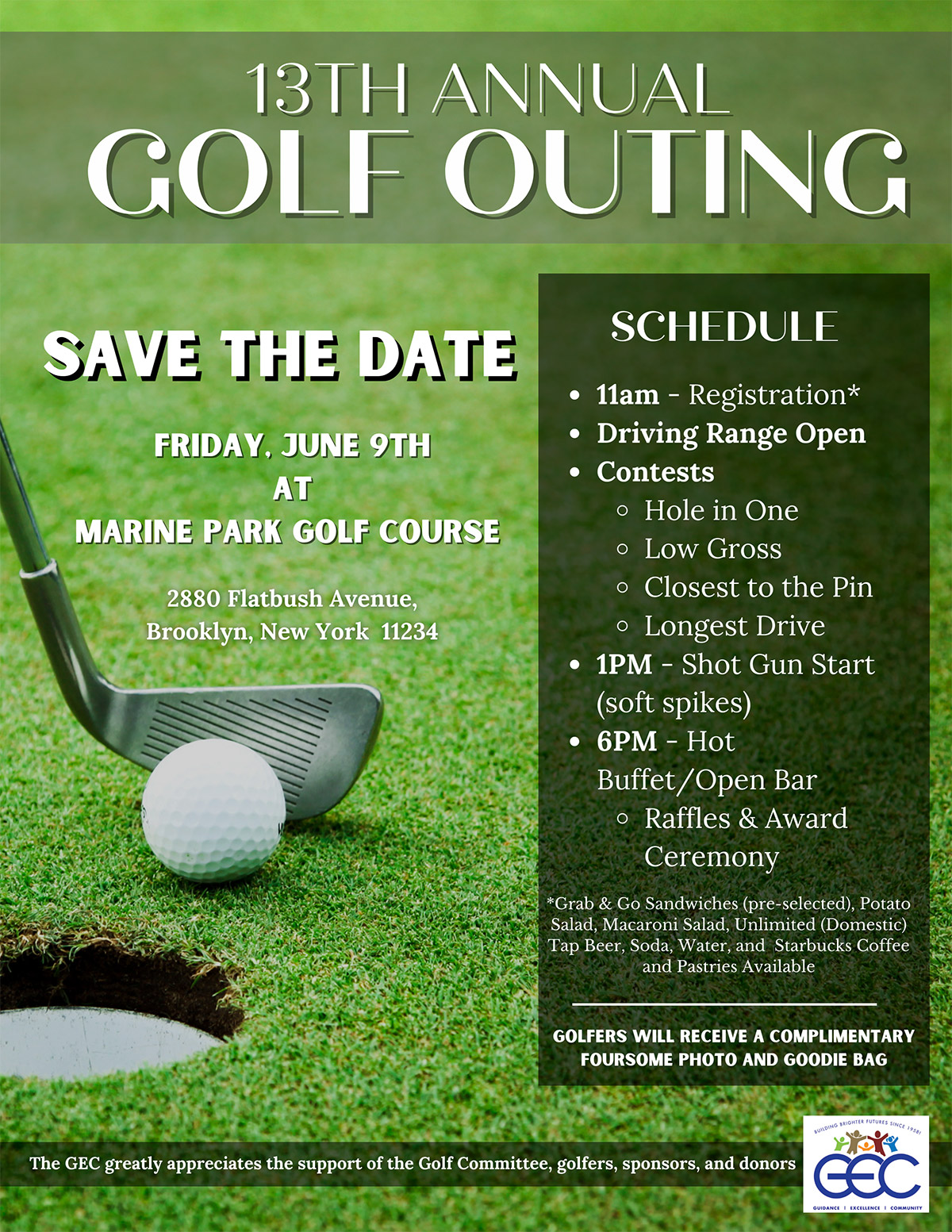 13th Annual Golf Outing - Save the Date